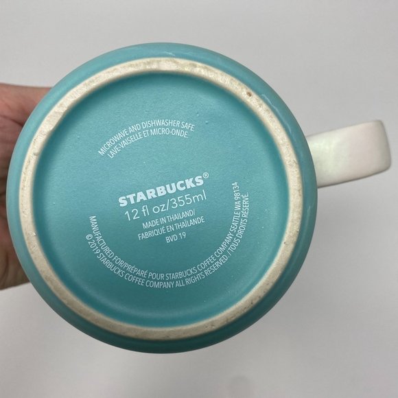 Starbucks Spring 2020 Mins Blue Marble Shimmer Ceramic Cup Mug 12 fl oz - Picture 3 of 5
